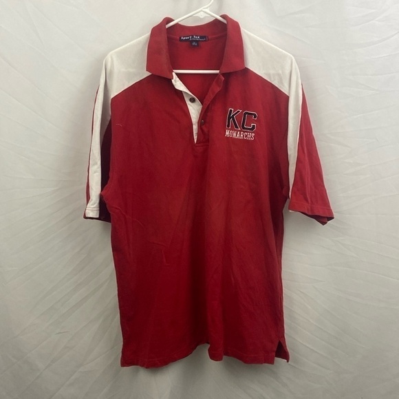 Vintage Kansas City Monarchs Size Large Mens Polo Shirt - Picture 1 of 9